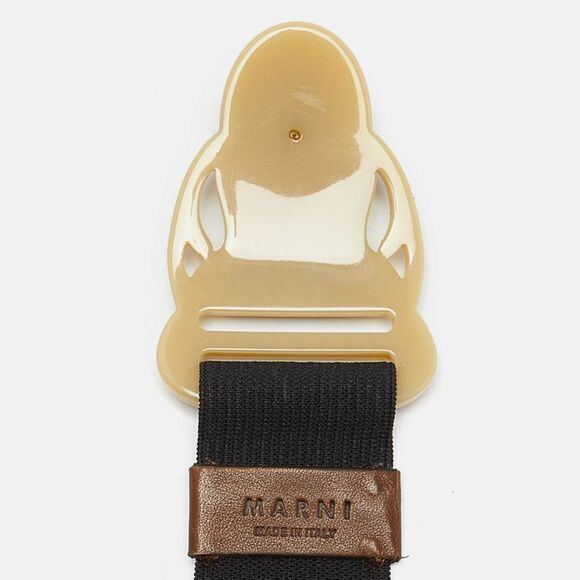 Marni Black Elastic Bank Waist Belt 70Cm